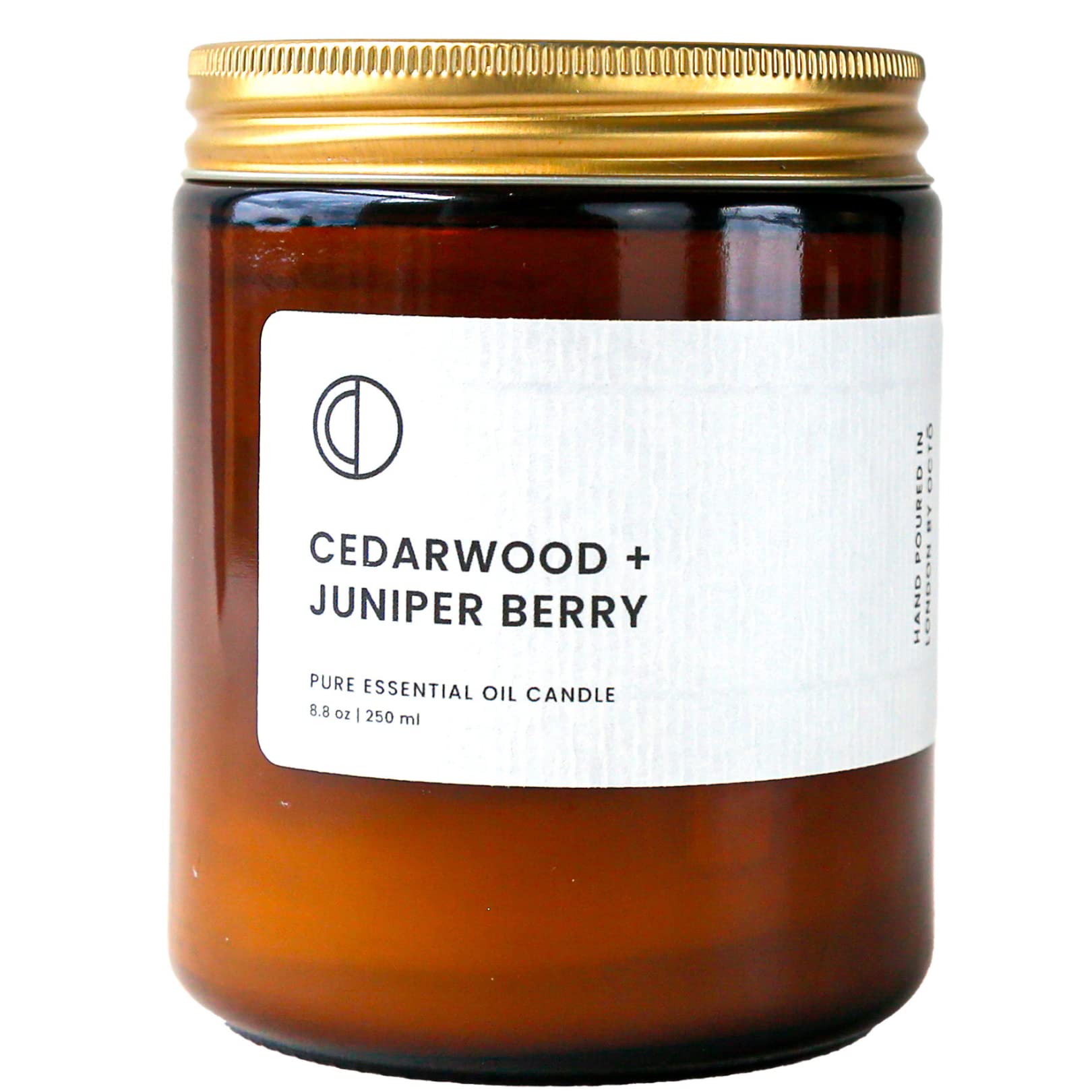 OCTŌ Cedarwood + Juniperberry | Scented Candle. Made with Essential Oils and Soy Wax. 250ml