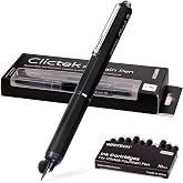 WRITECH Clictek Retractable Fountain Pen: Fine Point Black Ink Cartridges | Refillable Design No leaking Smooth Writing for Calligraphy Sketching Journaling Note-taking Office School Home Gift