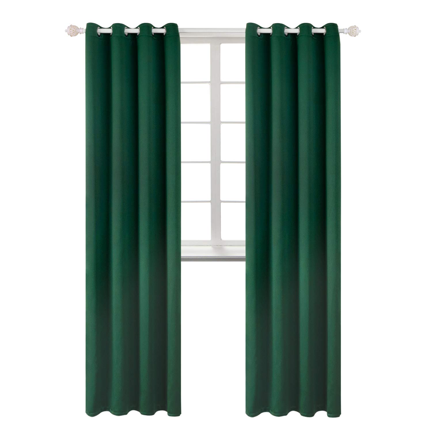 Amazon.de: 2er Set Gardinen Vorhang Oliv Grün Blickdicht mit Ösen