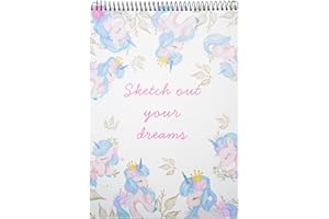 MEMX Sketch Book for Kids, 8”X11.5” 100 Pages(110gsm), Spiral Bound Artist Sketch Pad, Durable Acid Free Sketchbook for Painting, Sketching or Doodling, Best Gifts for Drawing Boys and Girls, White