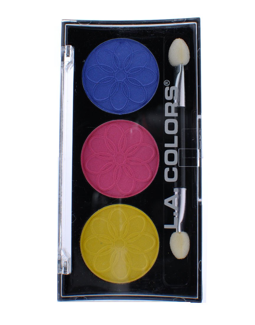 L.A. Colors 3 color Dazzling Metallic Shimmer Eyeshadow Palette CES442 Peony