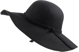 Urban CoCo Women's Foldable Wide Brim Felt Bowler Fedora Floopy Wool Hat