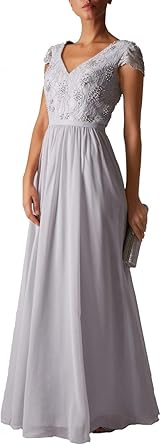 chiffon dresses with sleeves uk