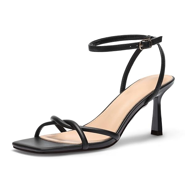 OILYONG WOMENS SANDALS STRAPPY KITTEN HEELS FOR WOMEN...