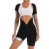 Dokelovy Sauna Suit 4-In-1 Waist Trainer for Women Long Torso, Lower Belly Fat Full Body Shaper Jumpsuit With Sleeve Shorts