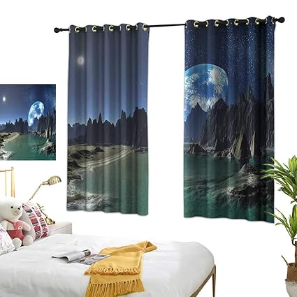 Amazon Com Bedroom Curtains W63 X L45 Fantasy Tranquil
