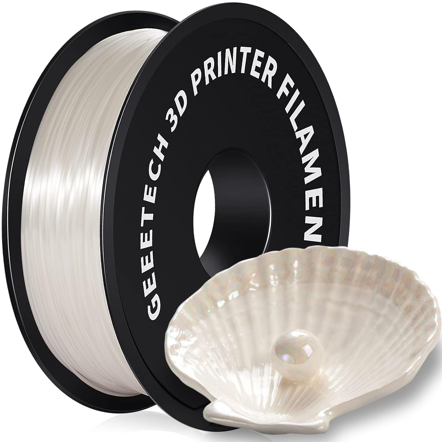 PLA Filament 1.75mm Silk, Geeetech 3D Printer PLA Filament,1.75mm,1kg per Spool,Silk White