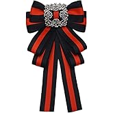 ladies girl bowknot bow tie suit shirt tie pins necktie pin brooch pre-tied Christmas women ribbon brooches for Christmas (black/SR138)