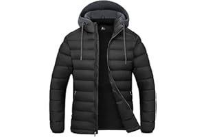 SWISSWELL Mens Puffer Jacket Winter Down Alternative Outerwear Coats Hooded Quilted Puffy Jackets