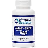 Hair Skin and Nails Supplement 60 Capsule by Natural Systems - Strong Nails and Hair Growth Vitamins for Women and Men - Natural Biotin Hair Skin and Nails Vitamin - Skin Protection Supplements