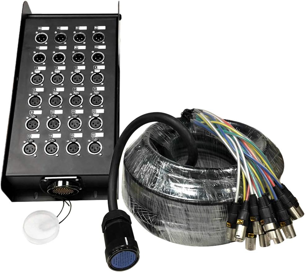 Seismic Audio - SAMP-16x8x100-16 Channel, 100 Foot XLR Snake Cable with Multi Pin Easy Disconnect Trunk for Recording, Stage, Studio use
