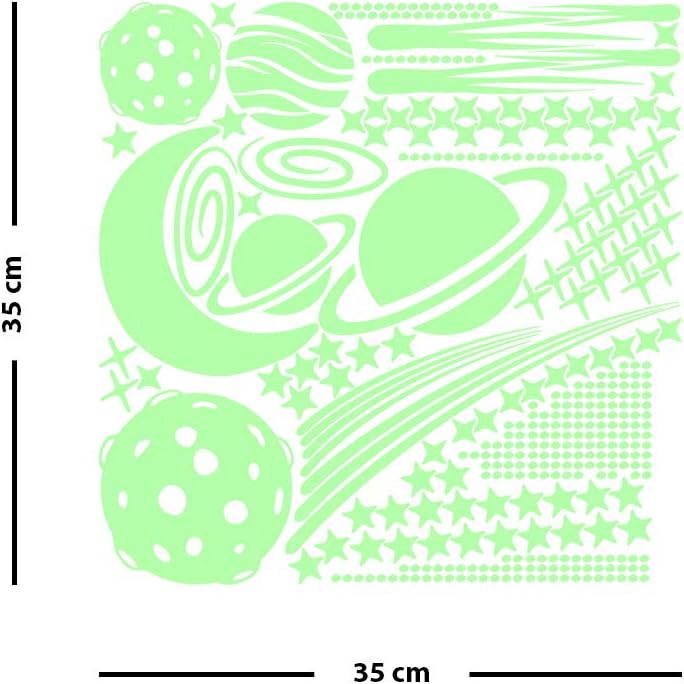 Kendalfloral Com Peintures Outils Et Traitement Des Murs Stickers Muraux Autocollant Fluorescent Et Lumineux Jusqua 5 Heures De Suite Decoration Pour Chambre Bebe Et Enfant Pack Adhesifs Muraux De 9 Nuages Et 18
