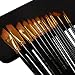 Wisehands Paint Brushes Set Art Brush for Watercolor, Acrylic, Oil and Face Painting, Long Handle Paintbrushes, Case Holder, Color Black, 15 Pieces