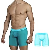 Meshal Men's Trunks Underwear Comfortable Sexy Low Rise Bulge Pouch Boxer Briefs See-Through
