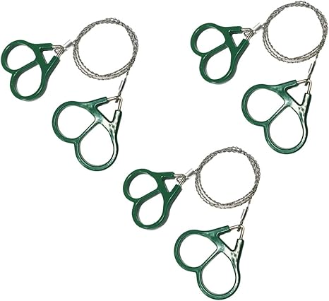 Amazon 3x ワイヤーソー ステンレススチール ポケットチェーンソー ミニケーブル サバイバルギア ポールソー 緊急チェーンソー サバイバルキット アウトドアツール キャンプ ハイキング ハンティング 3色 グリーン Diy 工具 ガーデン