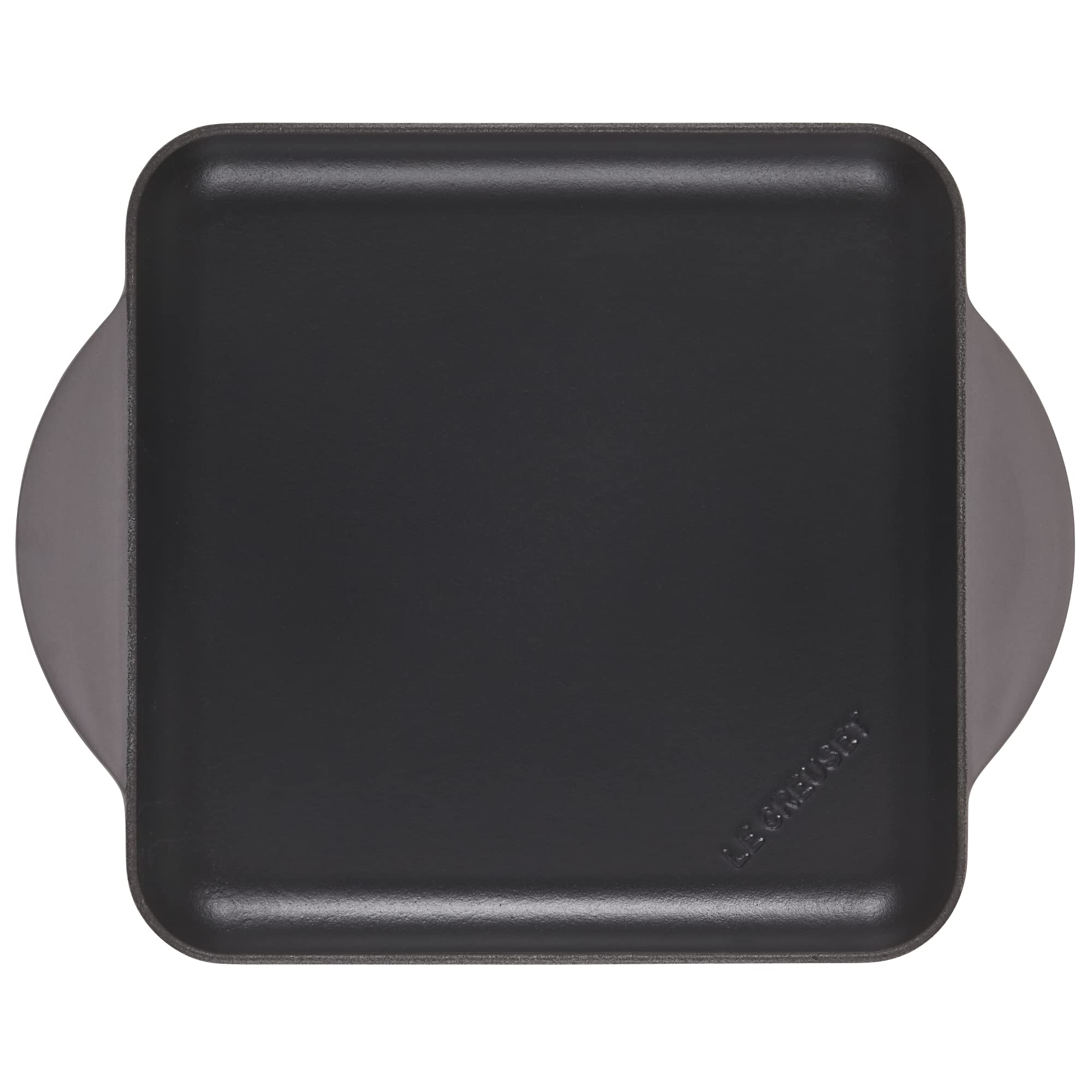 Le Creuset Enamelled Cast Iron Square Grill, for Low Fat Cooking On All Hob Types Including Induction, 24cm, Flint, 20207244440460
