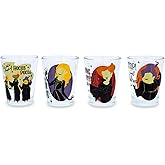 Disney Hocus Pocus Sanderson Sisters 2-Ounce Mini Whiskey Shot Glasses, Set of 4 | Home Barware For Liquor and Beverages