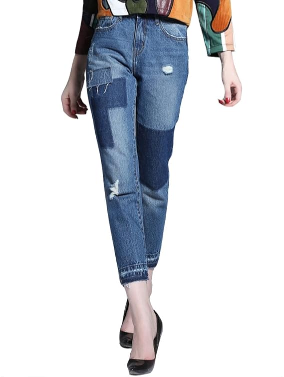 Amazon Chuguangジーパン デニム レディース ダメージジーンズ レディース スキニー スキニーパンツ ボトムス ジーンズ 通販