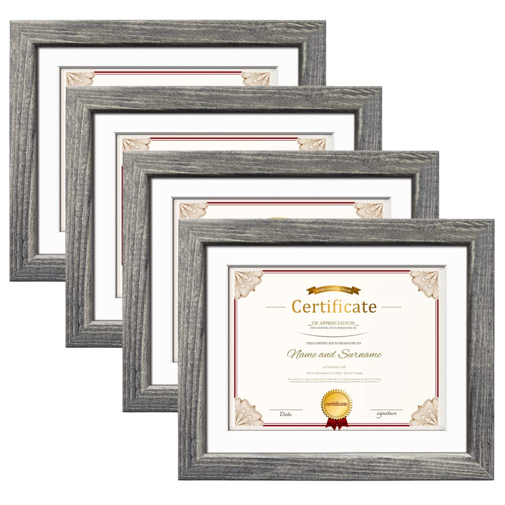 Photo 1 of Edenseelake 4 Packs 8.5 x 11 Picture Frame, Rustic 8.5x11 Photo Frames for Wall Mounting and Tabletop Decoration, Grey