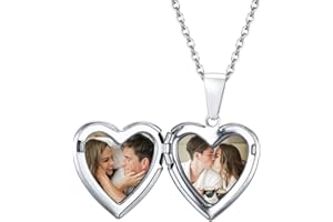Custom Photo Locket Necklace: Personalized Double-sided Photo Locket Necklace with Text for Women Mother Wife Couple - Gift f