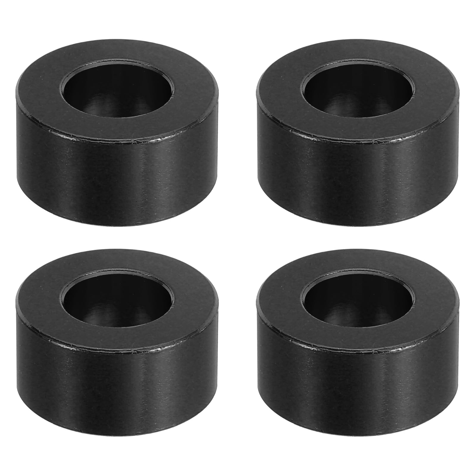 PATIKIL M10 Aluminum Spacer, 4 Pcs Metal Spacers Aluminum 10.5mm ID x 20mm OD x 10mm L Aluminum Spacer Screw Standoff Round for 2/5in or M10 Screw Bolt,Black