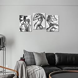 Black and White Sexy Couple Wall Art Sexy Girl
