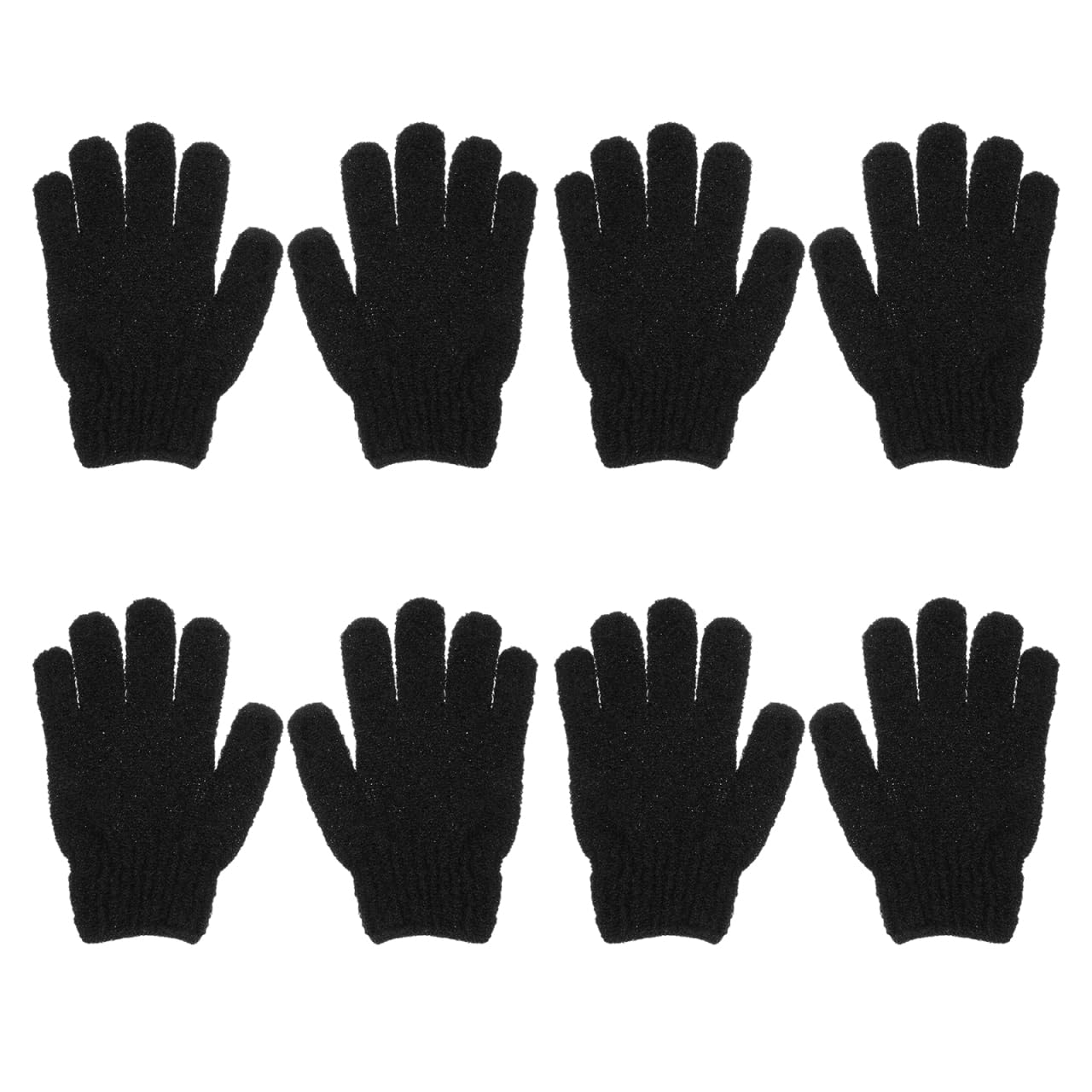 Healifty Exfoliating Gloves Black Shower Gloves Body Exfoliation Mitt Scrubbers Bath Gloves for SPA Home Bathroom Hotel 4 Pairs (Black)