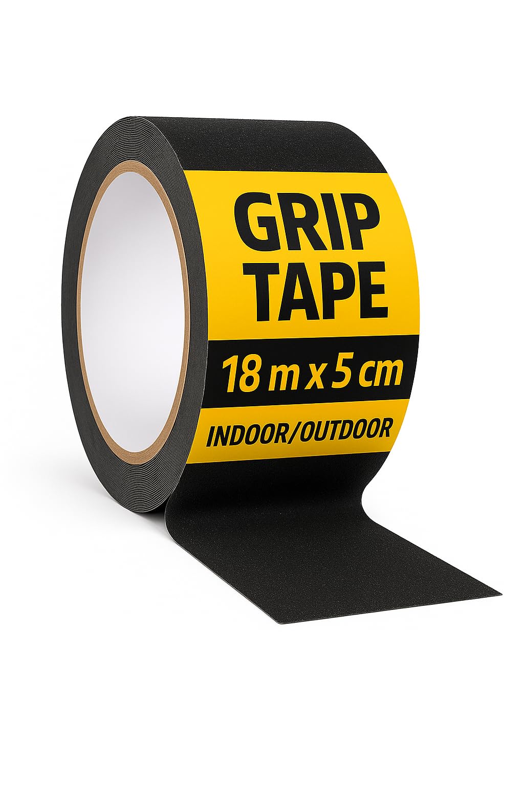 notlok Safety Work Anti Slip Grip Tape Indoor & Outdoor [18M x 2,5cm] | Hazard Tape Black | Non-Slip Tape for Steps, Floor, Stair Treads, Skateboard | Anti Slip Strips for Decking