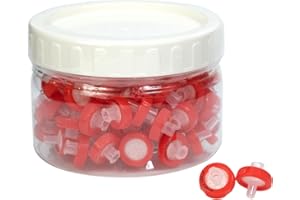 Syringe Filters PTFE Hydrophilic Filtration 0.45um 13mm Membrane Diameter Lab PTFE Membrane Disc Non-Sterile by Labfil, Pack of 100