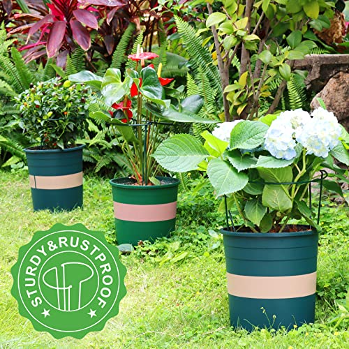 LEOBRO Plant Support Plant Stakes, 6pcs Peony Cages and Supports, Metal Garden Stakes Plant Supports, Plant Support Stakes, for Peony, Tomato, Hydrangea, Indoor Outdoor Plants, 10" W x 15.8" H