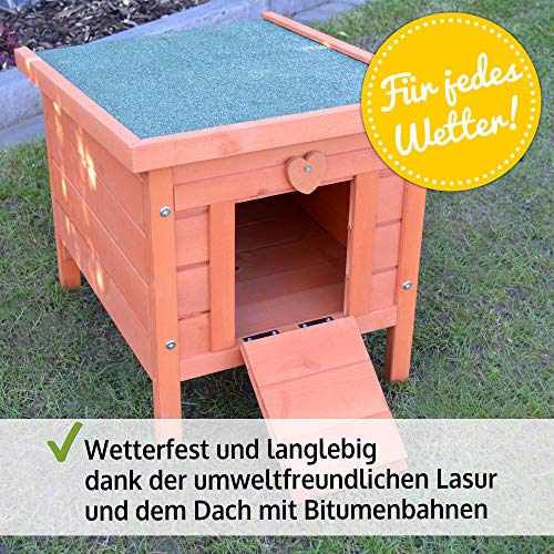 zooprinz groÃes Kleintierhaus mit klappbarem Dach â perfekt für drauÃen und drinnen â Besonders einfach umgestellt â Nagerhaus aus Vollholz mit natürlicher Farbe gestrichen - Hasenhaus Kaninchen Haus – Bild 8