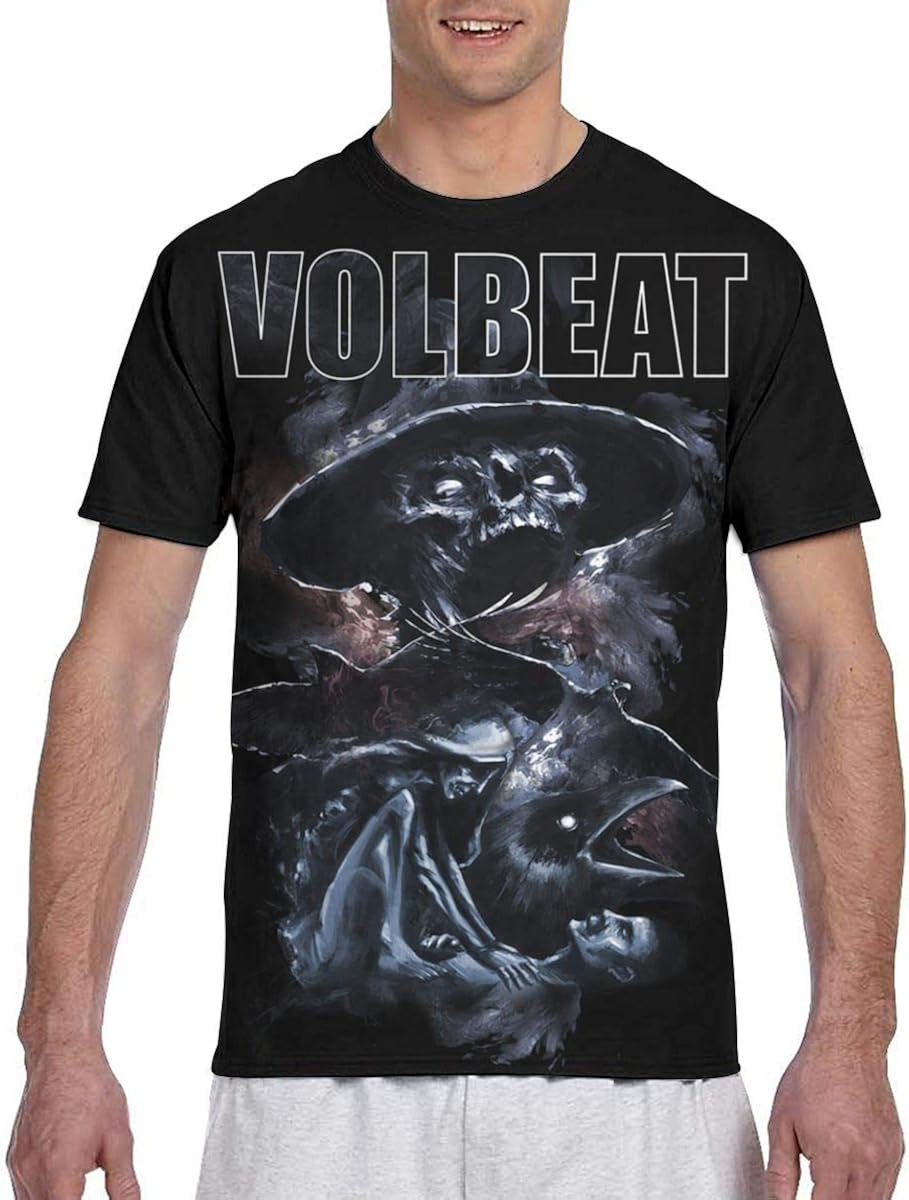 Volbeat Men Hipster Hip Hop Crewneck T-Shirt Muscle Cotton Casual Tops Slim Fit Blouse Shirts 