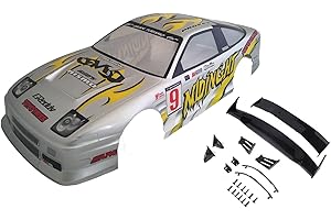 Novahobby 1/10 Scale RC Painted Precut Drift Racing Touring Onroad Car Body Shell Width 190mm with Wing Mirror Accessories (180SX)