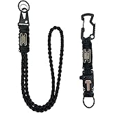 DDOUT Heavy Duty Paracord Lanyard 550 Paracord Braided Keychain for ID Badges, Camera, Whistle, Traveling, Outdoor Activities