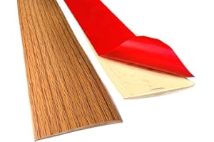 JEWELTH Self Adhesive Flat Floor Transition Strip, PVC Laminate Floor Strip Carpet Transition Strip Floor Threshold Divider Strips, Flooring Edge Trim (5CM/6.56FT, Yellow Oak, 1)