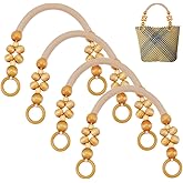 PH PandaHall 4pcs Wooden Beaded Purse Handles, Nylon Rope Purse Straps Replacement Bag Handles U-Shape Purse Handles for Bag Making Shoulder Bag Handbag DIY Crochet Bag, Sandy Brown, 18 Inch