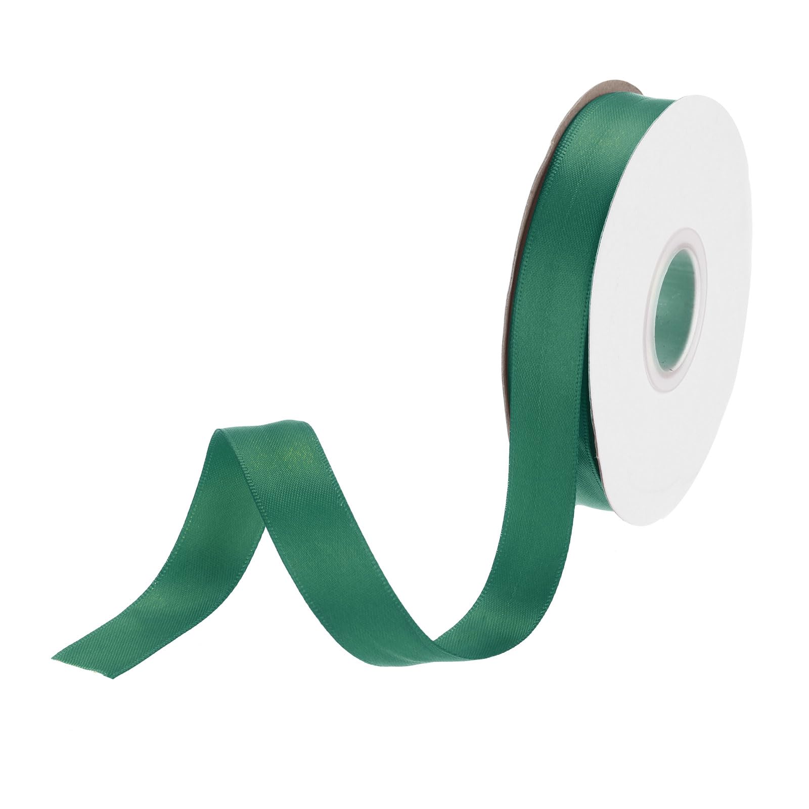 DMiotech 15mm Satin Ribbon 23m/75ft Thin Double Face Fabric Grosgrain Ribbon for Gift Wrapping Floral Hair Flower Bouquet, Forest Green