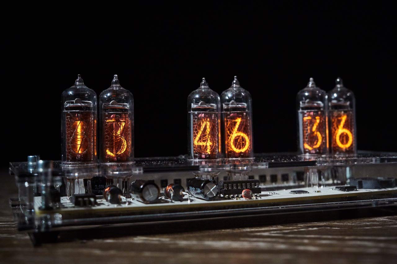 Amazon.com: Clock on vacuum tubes indicators IN-14 Tubes Clock with 6 ...