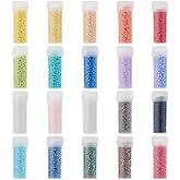 DICOSMETIC About 8800Pcs Cylinder Glass Seed Beads 20 Colors Seed Beads Bulk Round Hole Bead Small Loose Spacer Craft Bead for Bracelet Necklace Earring Jewelry Making