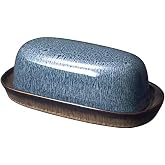 Pfaltzgraff Monroe Blue Covered Butter Dish, 8-Inch