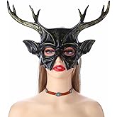 Mythical CreatureHorror Devil Deer Antler Horns Mask Full Face Halloween Costume Scary Evil Beast Halloween Party Masks