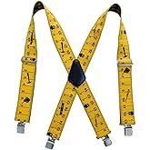 AireKouzia Suspenders for Men Mens Suspenders - 2 Inch Work Suspenders for Men Heavy Duty Black Suspenders Men with Clips
