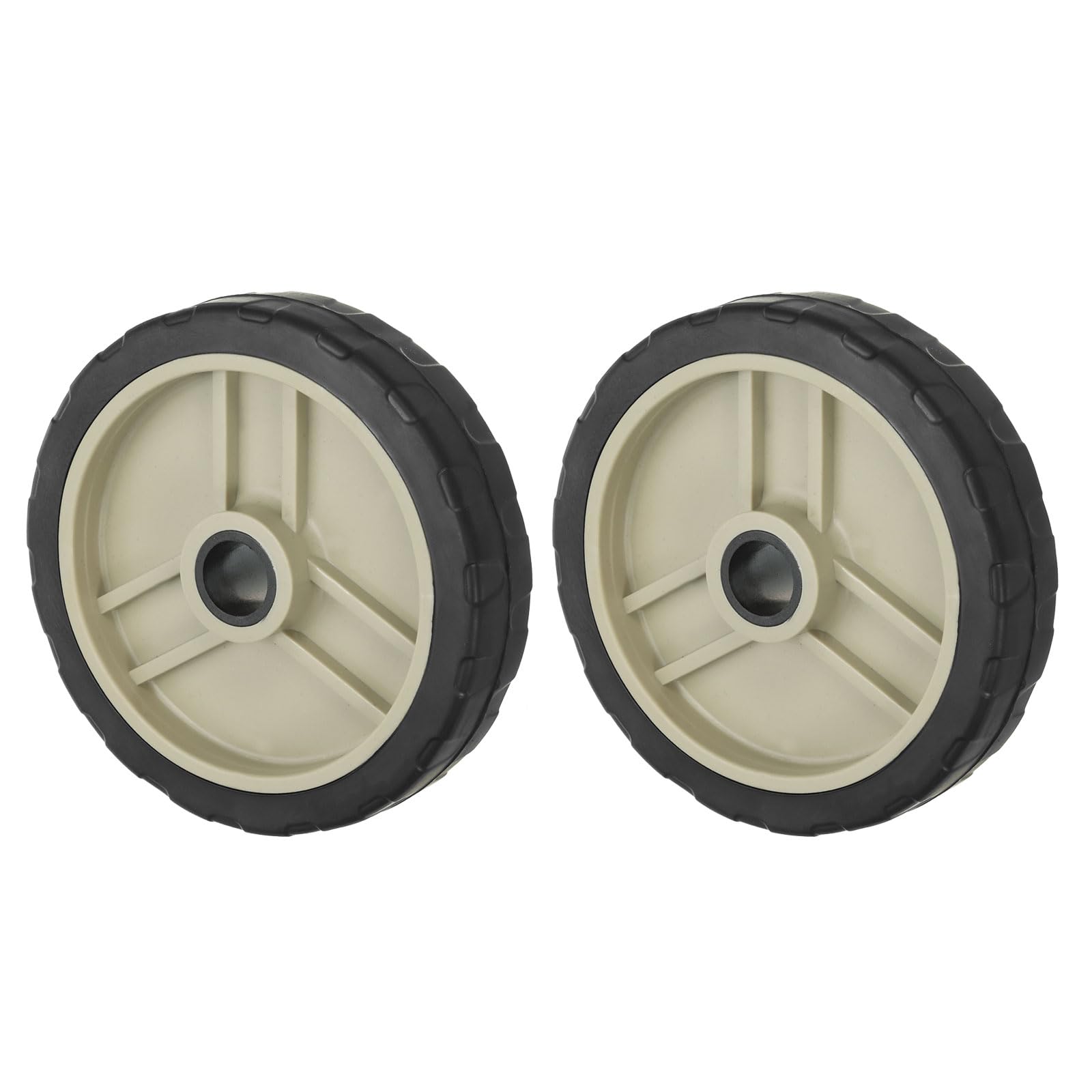 PATIKIL 5" Air Compressor Wheel, 2 Pack Universal Air Compressor Wheel Replacement Part, Air Compressor Wheel Replacement Wheel with 0.6" Dia Hole, Beige