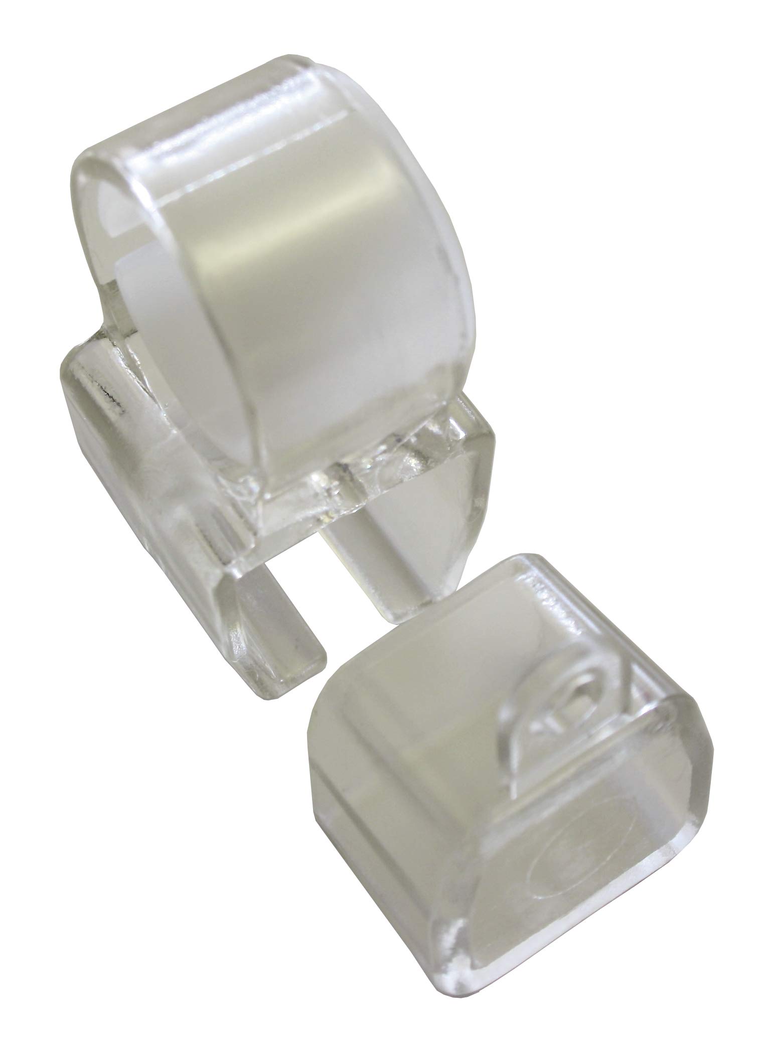 Gardinia Holder With End Caps For U-Shaped Sliding Curtain Rails, 2-Pack, Plastic, Transparent, 875