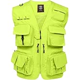 PEHMEA Men's Fishing Vest Utility Detachable Summer Vests with Pockets for Safari Travel Outdoor Work Photo Cargo Fly