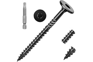 Apalie 30PCS #14 x 3 Inch Lag Screws Structural Wood Screws 3 inch, Black Coated Rust Resistant Heavy Duty Construction Screw Star Drive with Bit