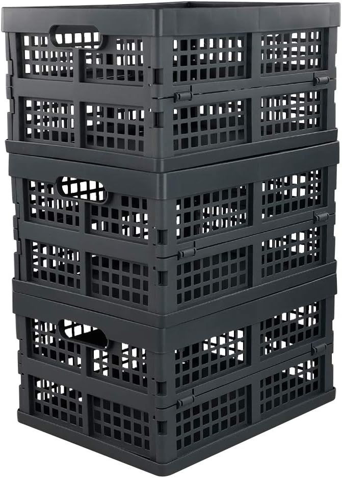 Ramddy Small Milk Crates, Collapsible Plastic Crate, 3 Packs Amazon.ca