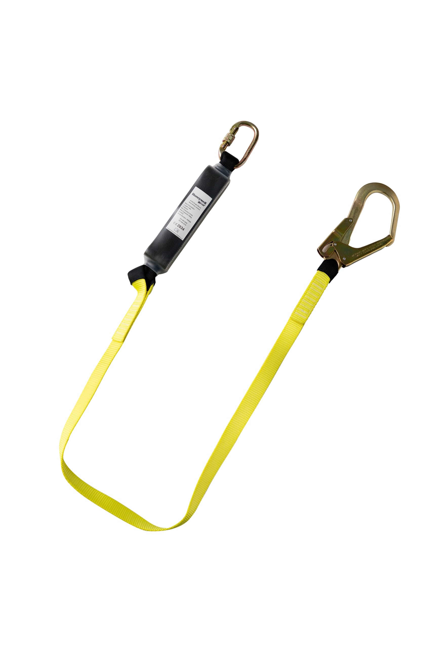 Miller H100 Single Shock Absorbing Lanyard Rebar Hook, Yellow, Lightweight, Cost Effective, Rated to 140 kg, 1.8m Length, Well Suited for Construction/Utilities/Railway, H1SLRHEU