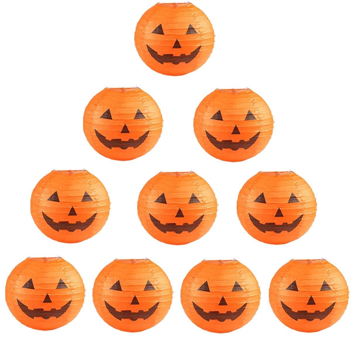 10 PCS 30 CM Halloween Pumpkin Paper Lantern for Halloween Party Weddings Parties Garden Bedroom Decoration