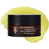 True Botanicals Ginger Turmeric Cleansing Balm, Makeup Remover, 3.4 fl oz | All Natural, Vegan; ceramides &amp; antioxidants; nourishing hydration for dry, sensitive skin; gently lifts impurities